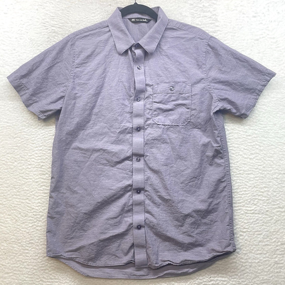 Travis Mathew Shirt Mens Medium Purple Studebaker Button Pocket Golf Casual - Picture 1 of 11